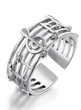 hollowed design Finger ring music notation adjustable rings