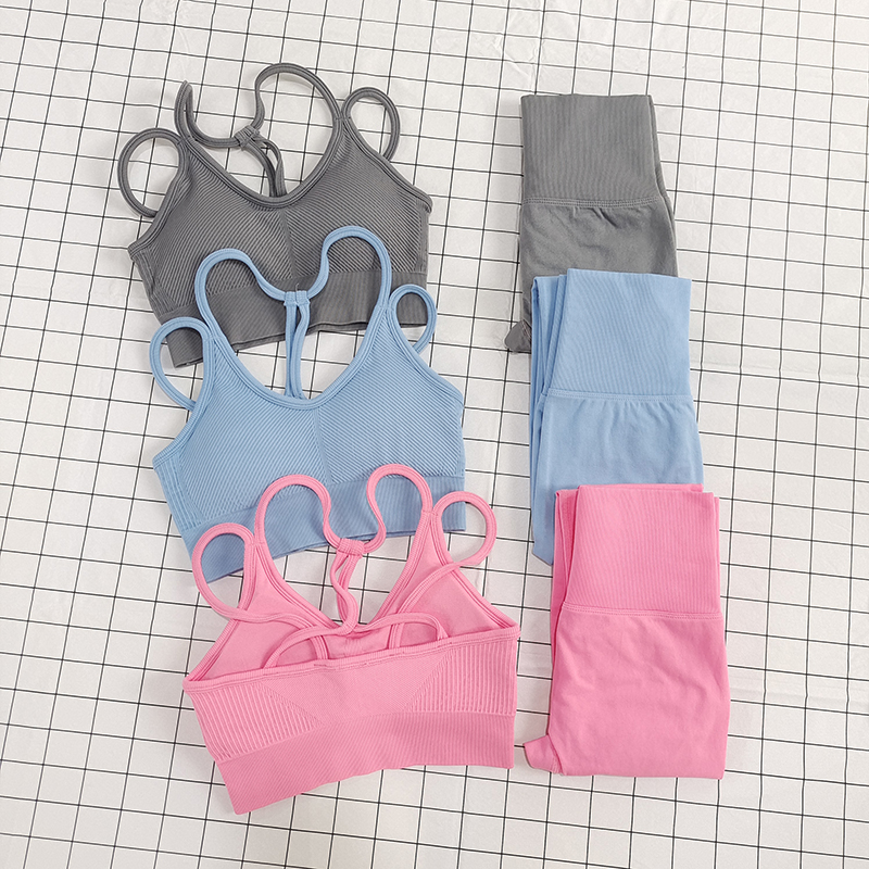 瑜伽套装两件套欧美风美背蜜桃裤