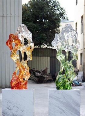 家居摆件客厅轻奢现代透明艺术品酒店前台装饰品树脂工艺品样板间