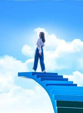网红天梯情侣拍照打卡地不锈钢雕塑云梯婚礼互动设备户外美陈摆件