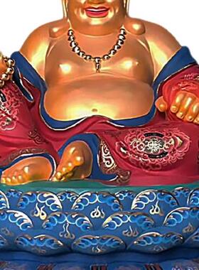 弥勒佛佛像树脂玻璃钢雕塑摆件汽车漆彩绘极彩纯手工铜雕脱胎