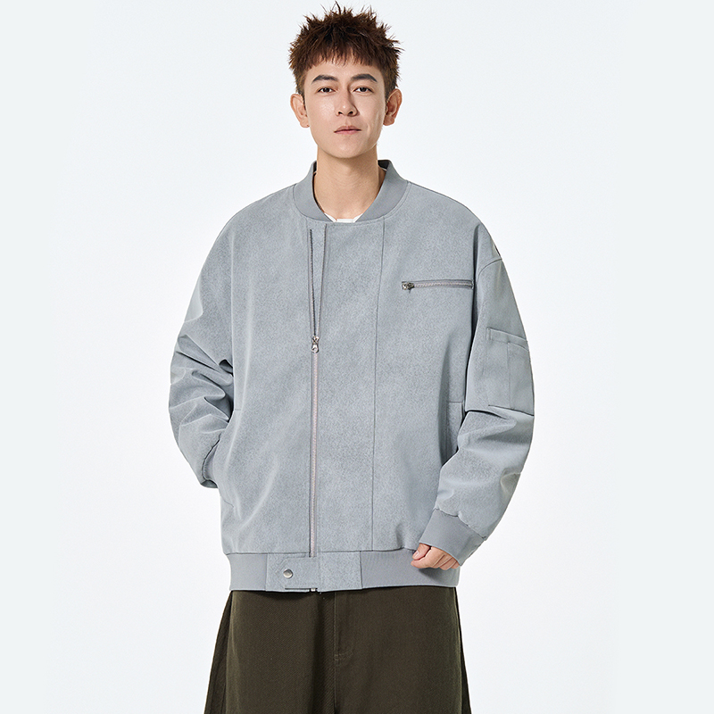 美式复古皮衣外套男款春秋高级感夹克棒球服上衣潮牌开衫男