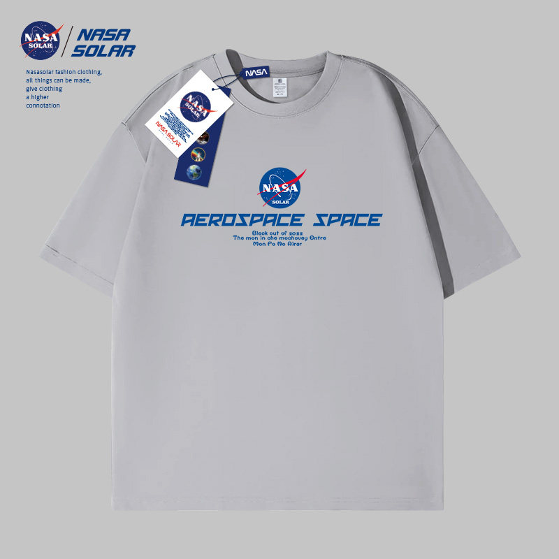 NASA美式高街极简印花半袖2026夏季宽松男女同款潮流T恤HB