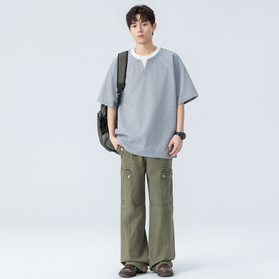 夏季设计感小众短袖男女同款休闲简约潮流穿搭半袖上衣