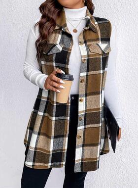 L-5XL autumn large size vest jacket women tops ladies coat女