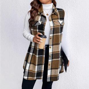 L-5XL autumn large size vest jacket women tops ladies coat女