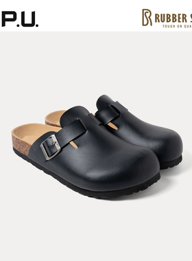 CPU男鞋包头半拖鞋软木舒适勃肯外穿半拖懒人鞋耐磨单鞋一脚蹬RO