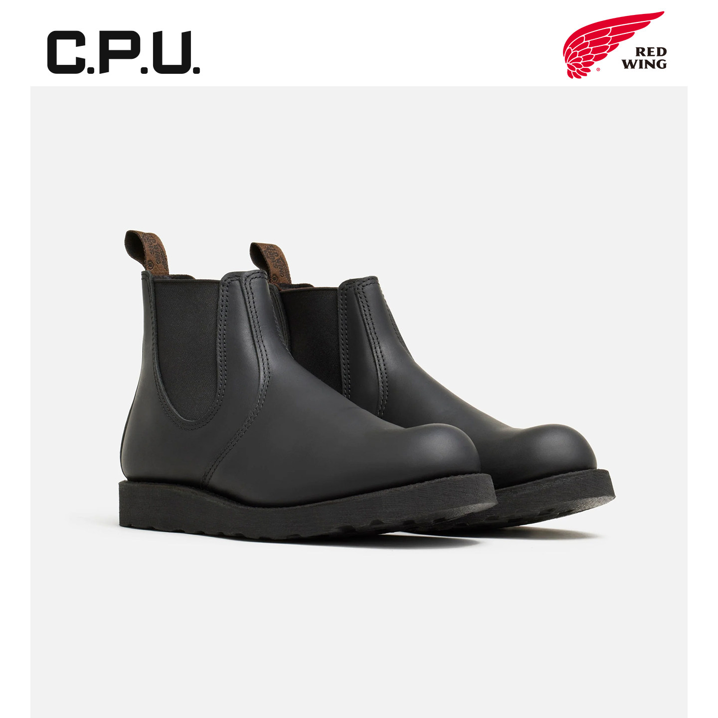 红翼3194 REDWING切尔西男靴牛皮D头美式男士中帮马丁靴CPU男鞋RW - 实物图