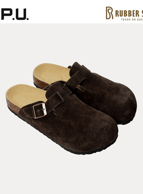 CPU男款休闲鞋软木拖鞋勃肯鞋反绒单鞋凉鞋包头一脚蹬夏半拖鞋RO