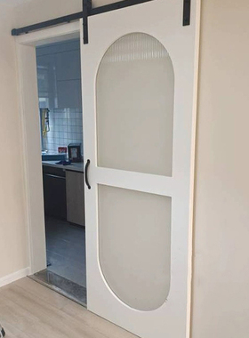 玻璃门推拉门日式格子门定制谷仓门卫生间隐藏吊轨移门厕所厨房门