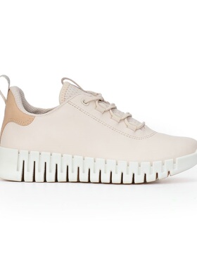 ECCO爱步 休闲鞋女跑步运动鞋厚底增高小白鞋 灵动218203