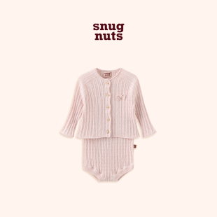 圆领开衫 男女宝宝针织套装 长袖 snugnuts2023春夏新品