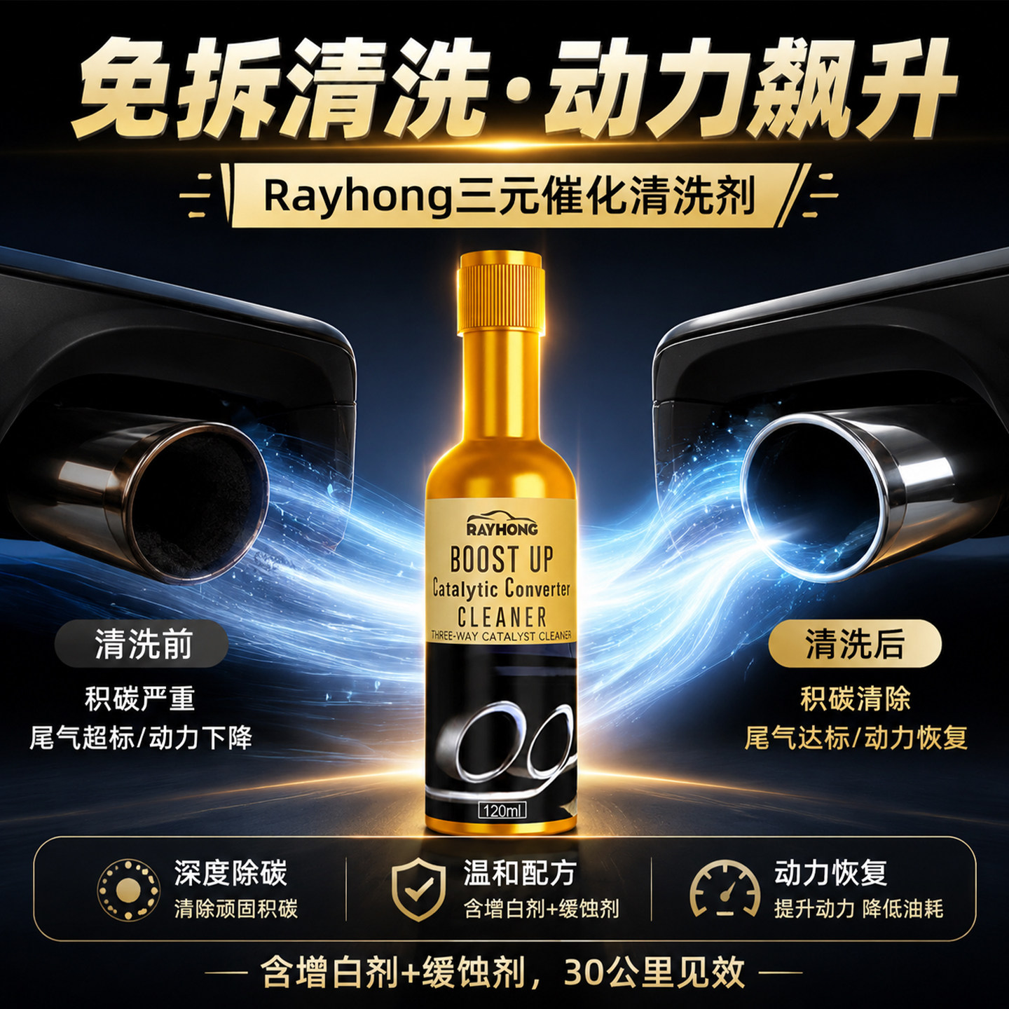 汽车三元催化清洗剂发动机内部清洁剂免拆尾气催化燃油润滑除积碳