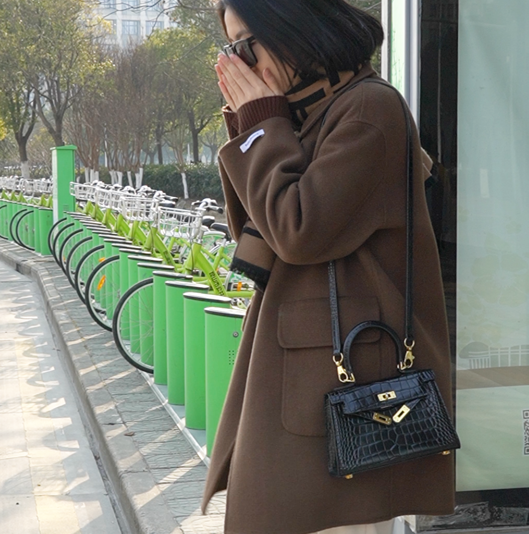 徐大可家双面呢零羊绒大衣女中长款2022秋冬新款韩版宽松羊毛外套