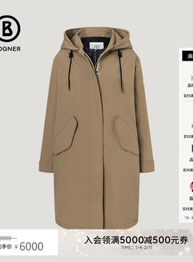 BOGNER博格纳 时尚复古简约CASEY-D女士中长款羽绒夹层派克大衣