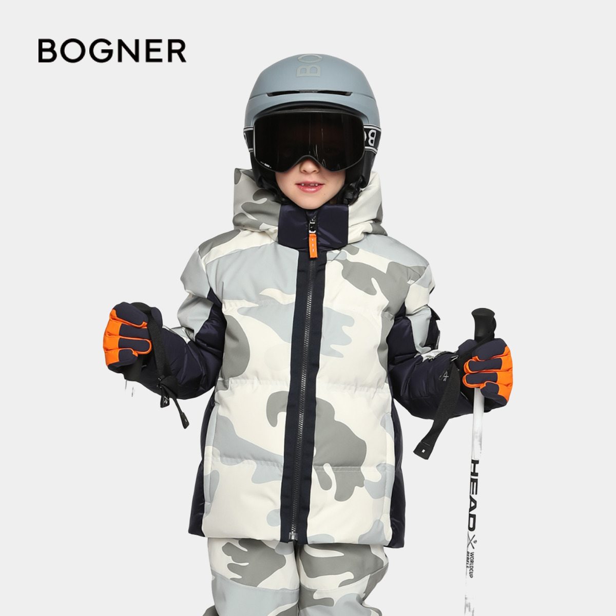 BOGNER博格纳25秋冬新品PABLO-D儿童时尚个性迷彩撞色保暖滑雪服