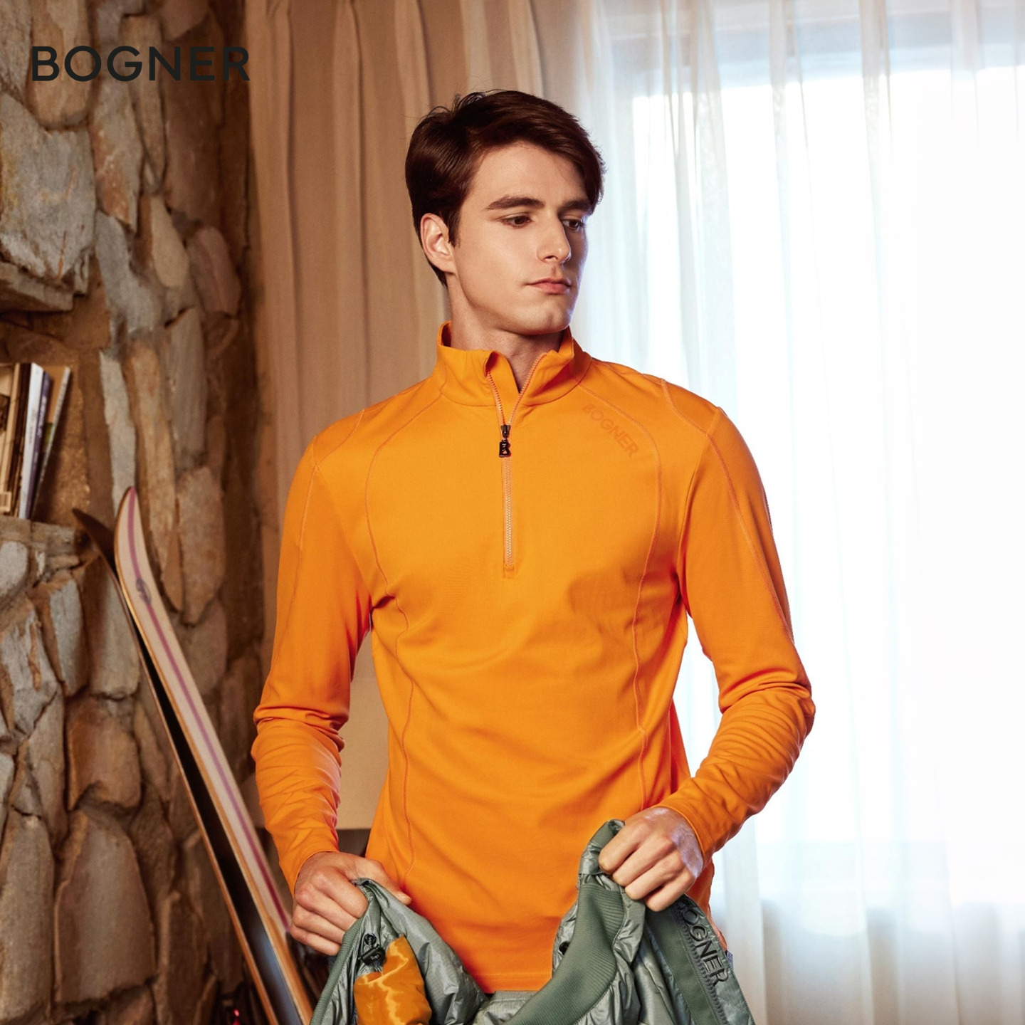 BOGNER博格纳 25秋冬新品HARRY1男士保暖纯色立领滑雪内层