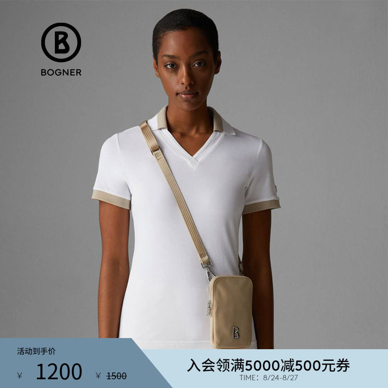 BOGNER博格纳 春夏女士V领修身显瘦短袖T恤高尔夫POLO衫51572789