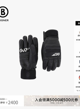 【礼物】BOGNER博格纳 复古Silvan男士黑色滑雪运动装备滑雪手套