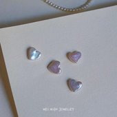 飒飒 爱心巴洛克耳钉镶钻复古甜美温柔新款 高级感纯银耳饰