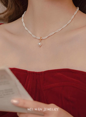 极细正圆施家小珍珠项链