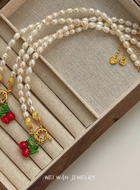 天然淡水珍珠琉璃樱桃项链