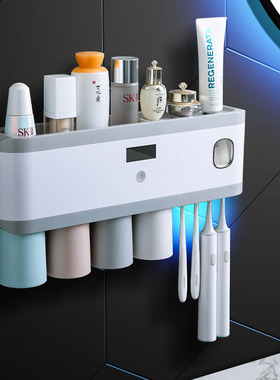 Toothbrush Holder Automatic Toothpaste Squeezer Storage Rack
