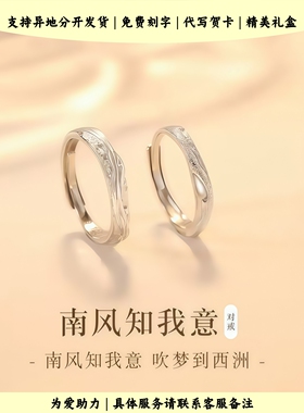 南风知我意情侣对戒小众设计高级
