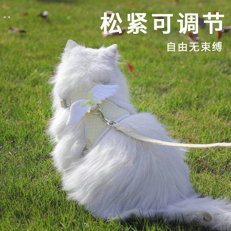 猫咪牵引绳防走丢外出专用小猫幼猫遛猫神器可调节防挣脱工字胸背