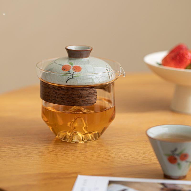 哥窑手绘户外旅行茶具陶瓷套装便携式一壶三杯快客杯喝茶泡茶小套