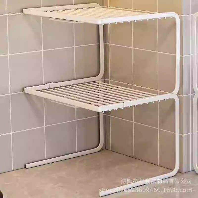 厨房桌面分层架台面置物架锅架神器橱柜锅具柜子收纳多层隔板断格