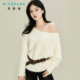 慵懒风软糯防水貂毛小衫 奈斯帕2025冬季 新款 宽松毛衣女极简风上衣