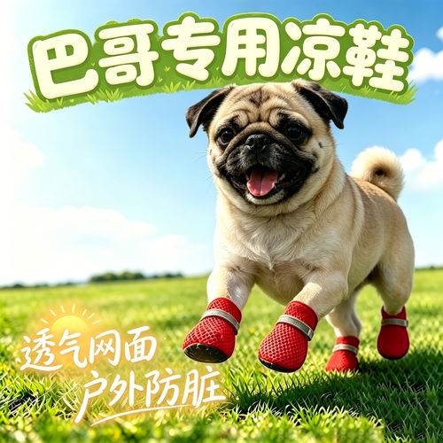 巴哥专用狗狗凉鞋小狗鞋子夏透气宠物小型犬狗鞋夏季防掉易穿不掉
