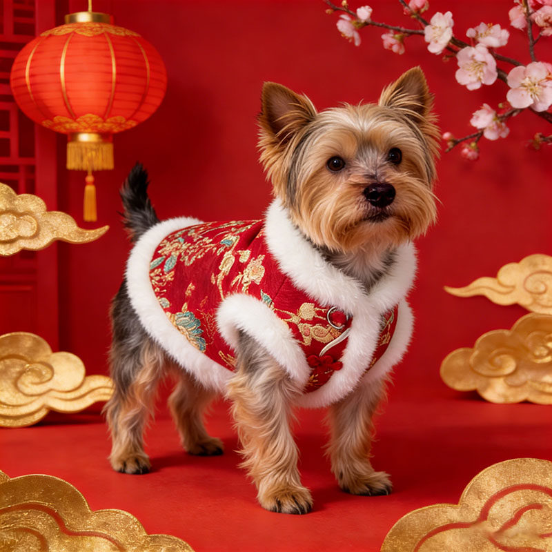 约克夏专用狗狗新年衣服小狗拜年服小型犬春节过年棉衣加绒马甲,宠物/宠物食品及用品,狗宠物服装/雨衣,淘宝优惠券,粉丝福利购,淘宝优惠卷