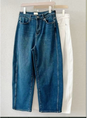 【Real/Lucky】-KZ1595弯刀植绒九分阔腿裤/试穿蓝28/白27