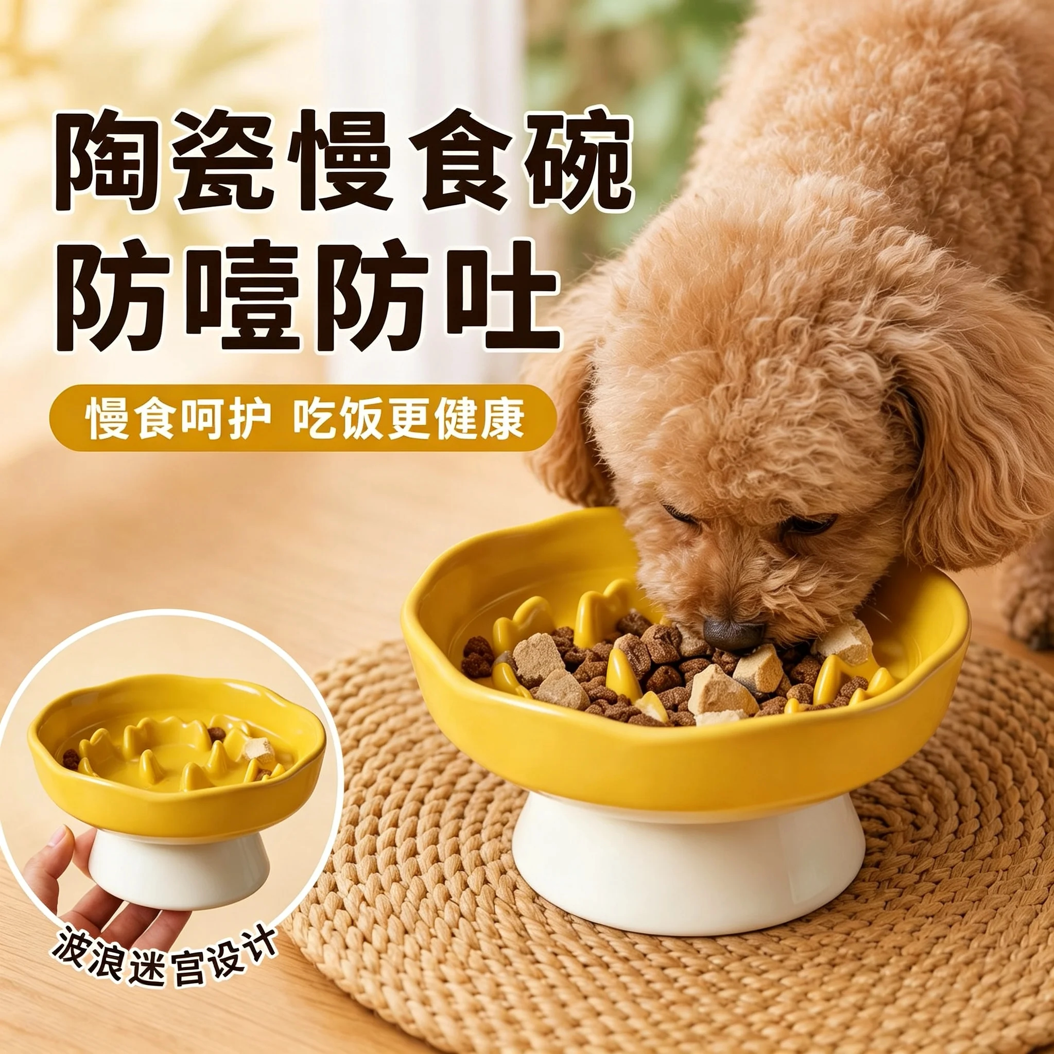 【慢食更健康】猫碗狗碗慢食碗图片