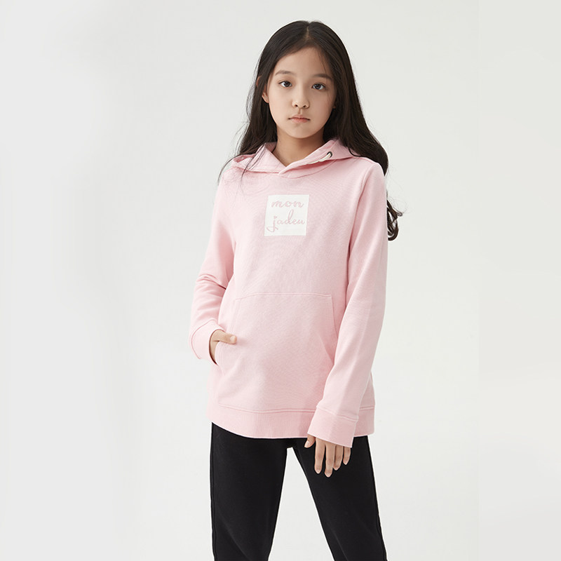 女装断码清仓 有机棉套头连帽卫衣潮牌炫酷烫金印花款亲子G212001