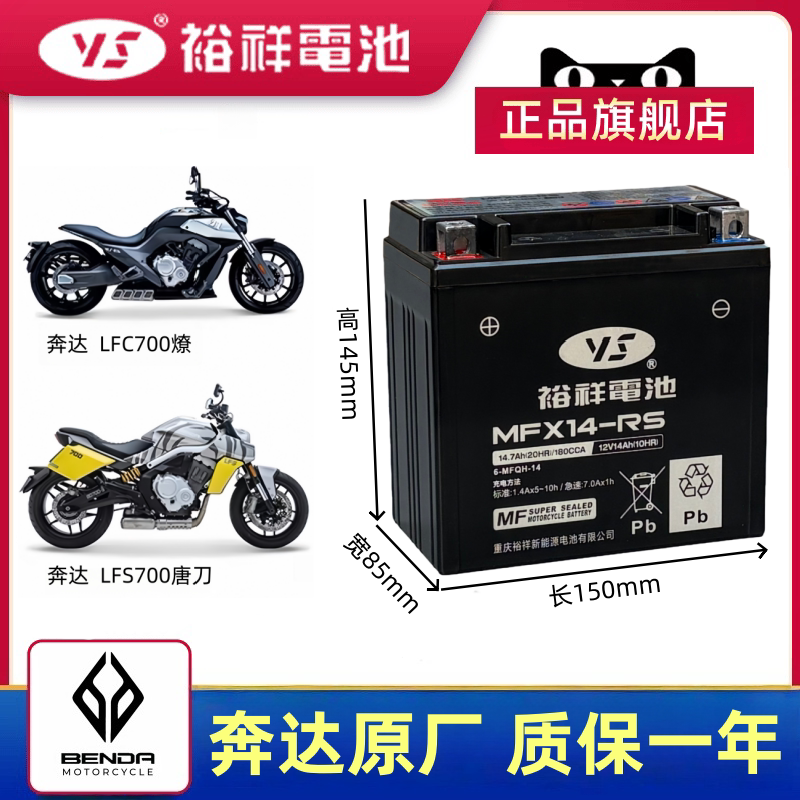 奔达唐刀700燎700摩托车电瓶