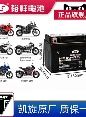 适用于凯旋Street660 675 765Tiger800 850 900 1200Speed400电瓶