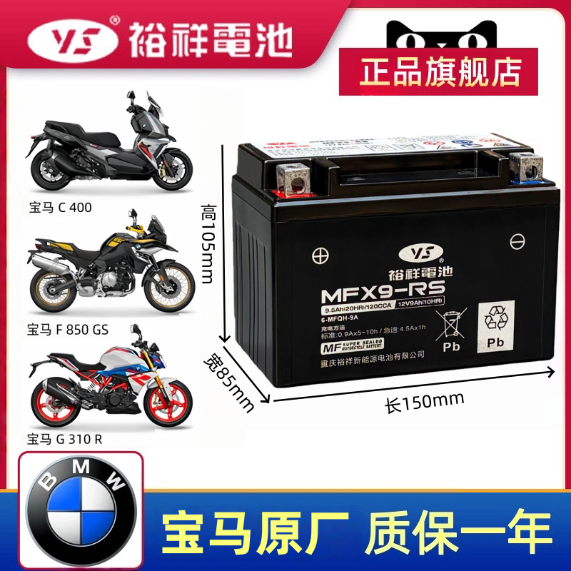 宝马R1200GS S1000RR XR F750F850GS R1200R拿铁G310GS摩托车电瓶