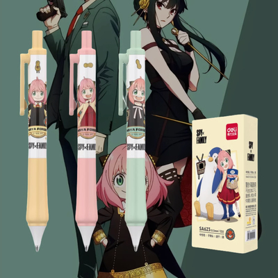 【间谍过家家系列】得力SPYxFAMILY联名文具软抄本书写套装按动中性笔0.5mm写字本册学生用品合集