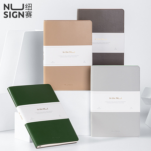 得力纽赛笔记本NS203简约记事本商务复古皮面本a5加厚精致办公皮本批量工作记录本会议软皮簿备忘大学生