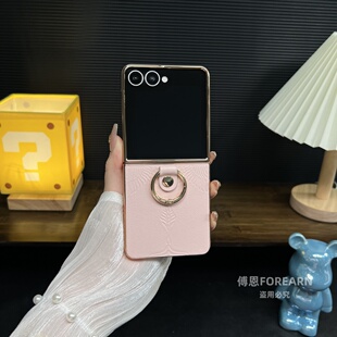 适用于三星Galaxy Z Flip7手机壳zflip7折叠屏保护套真皮高端全包防摔指环网红高级感外壳小众男女通用百搭