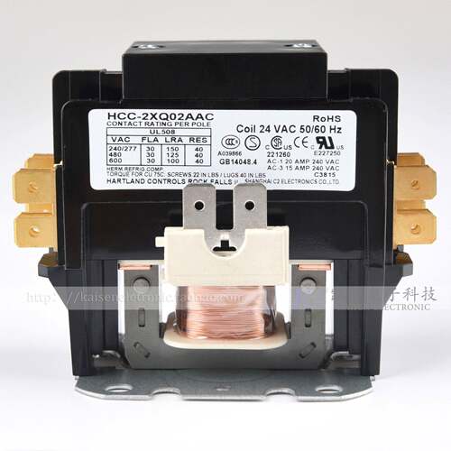 24V 30A HCC-2XQ02AAC UL CSA CUL 工业风扇筒扇用双极交流接触器