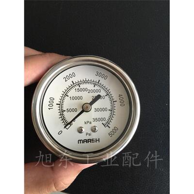 原装全新美国马士MARSH 内外不锈钢高压压力表5000PSI/35000KPA