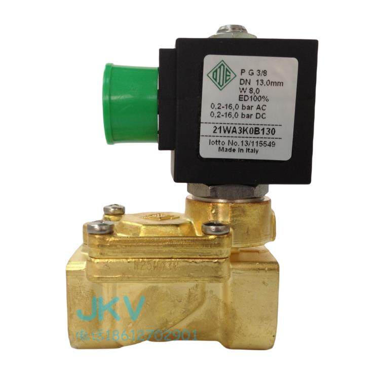 意大利ODE进口电磁阀 21WA3K0B130 两通黄铜丝扣3分DN10现货DC24V