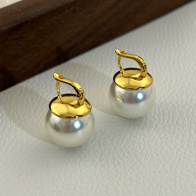 时尚气质大珍珠耳环通勤百搭