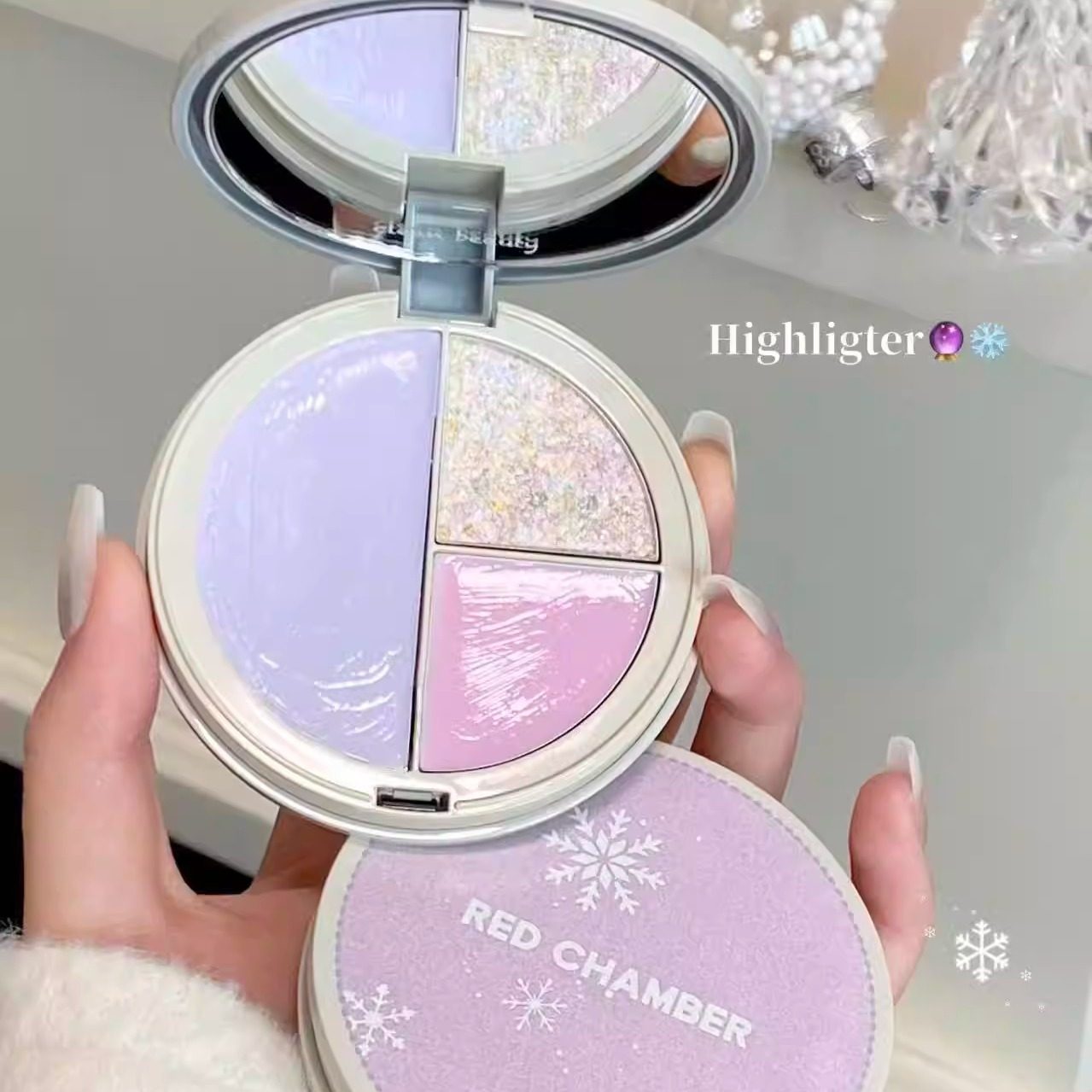 RC三色高光膏打光盘多用膏夏日雪歌修容面中提亮泪沟法令纹立体女