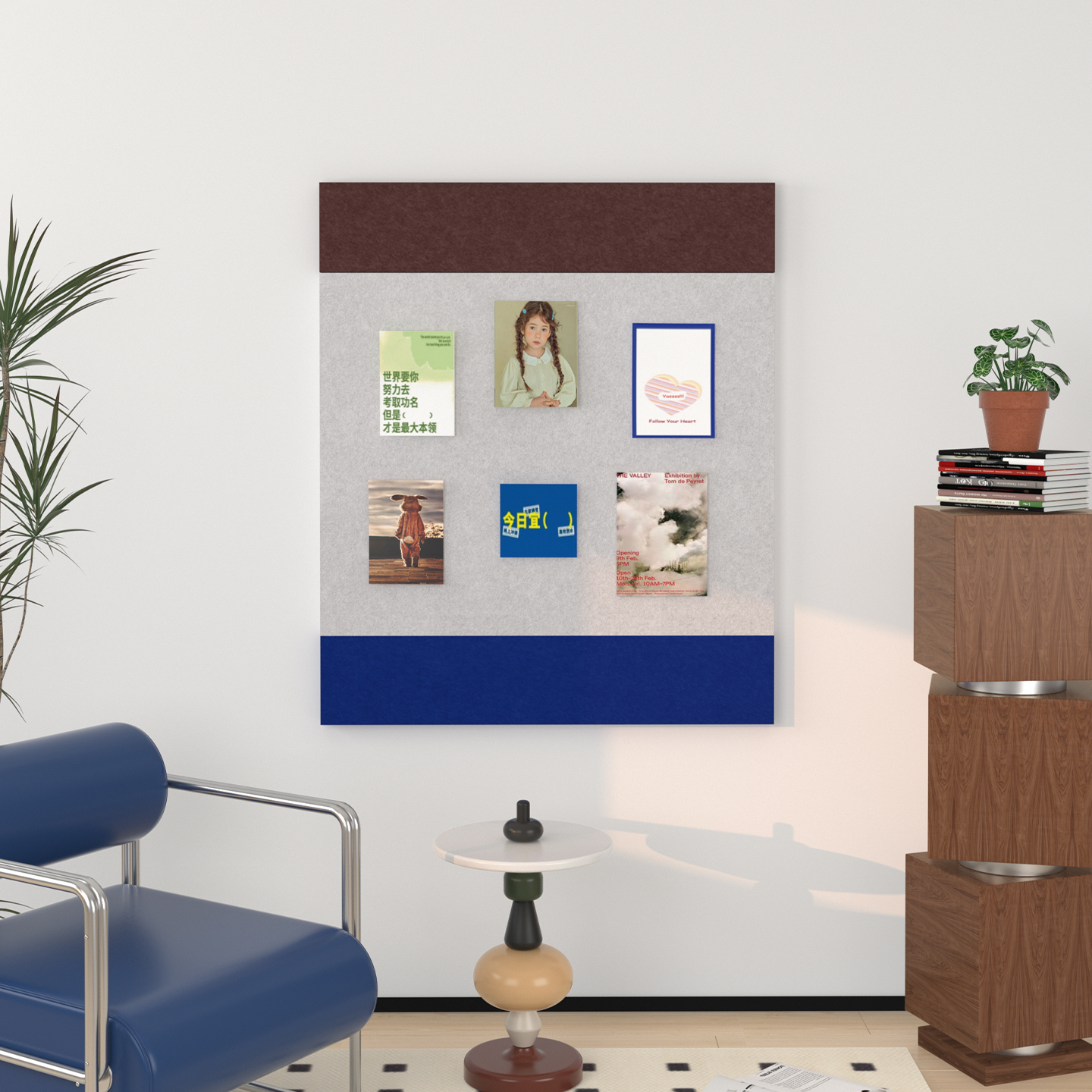 复古风毛毡墙贴照片背景墙