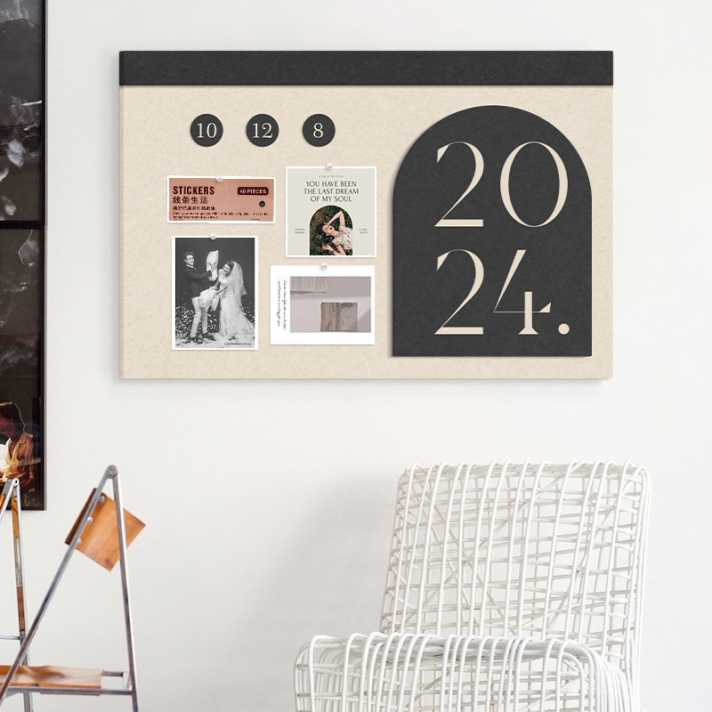 北欧设计款照片墙背景板毛毡板墙贴墙上展示板留言板挂墙免打孔愿